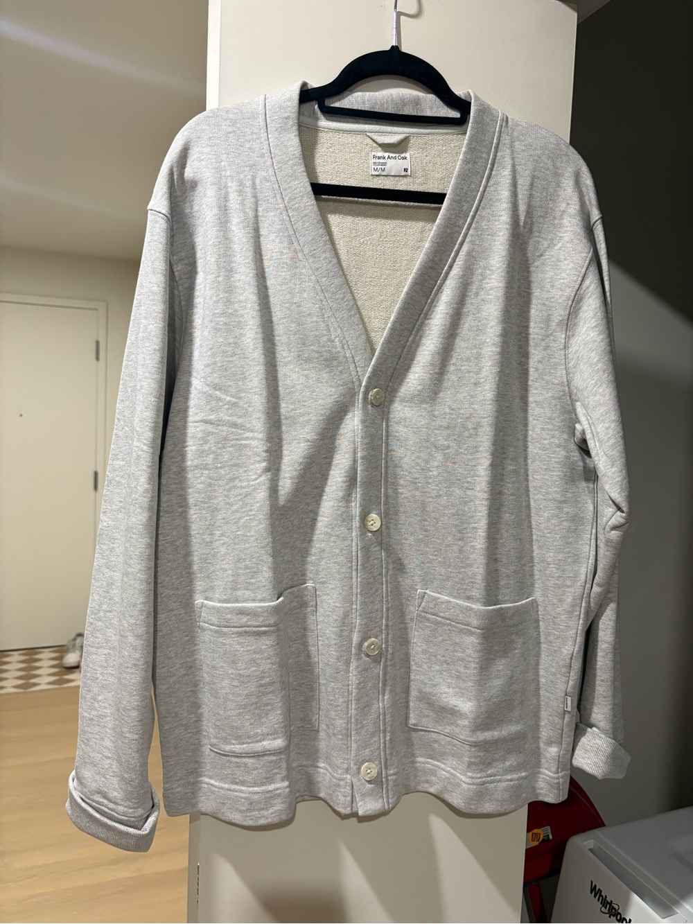 Frank And Oak Light Gray Button Cardigan